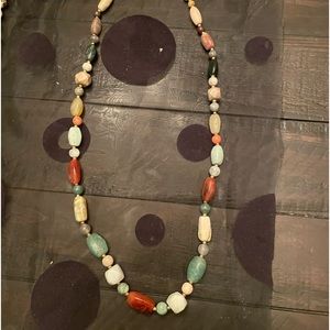 Vintage Gemstone Necklace with matching jems on each side 18” long
